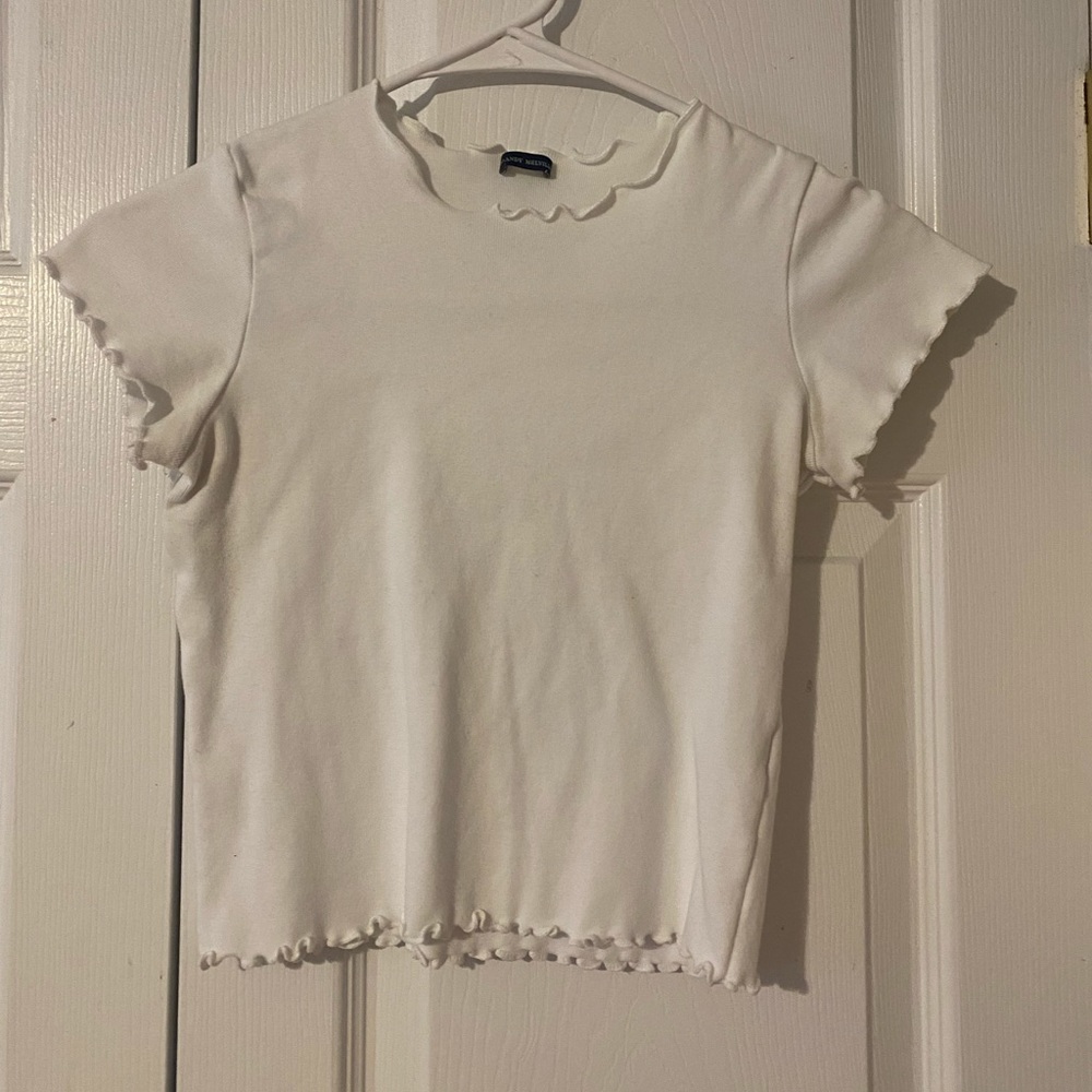 brandy melville ruffle baby tee